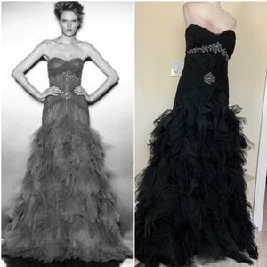 Netted ruching and butterfly ruffles